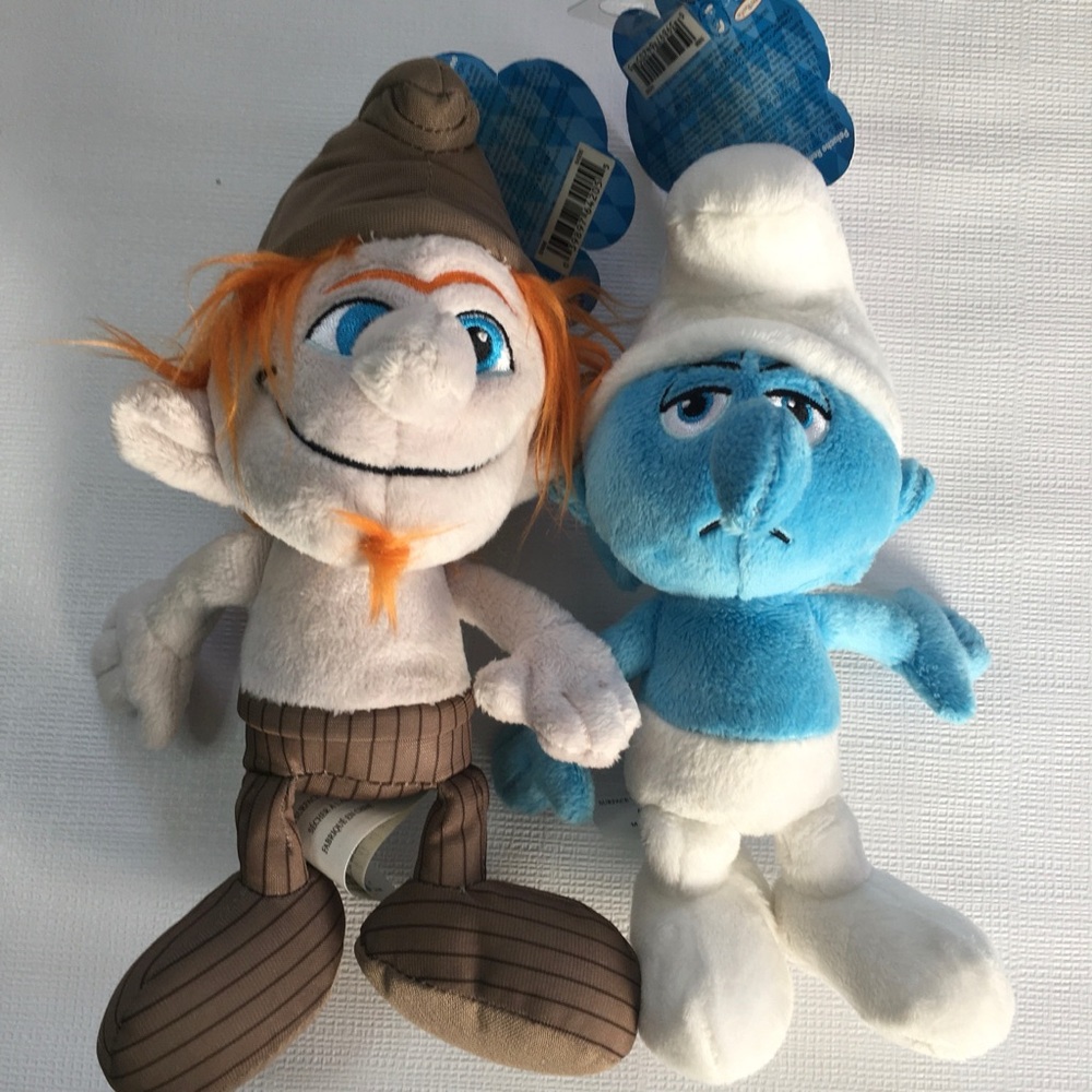Smurfs Hackus and Grouchy Plush Lot of 2